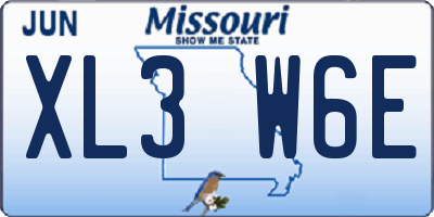 MO license plate XL3W6E