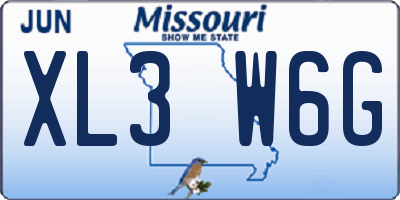 MO license plate XL3W6G