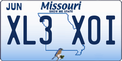 MO license plate XL3X0I