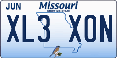 MO license plate XL3X0N