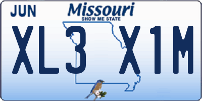 MO license plate XL3X1M