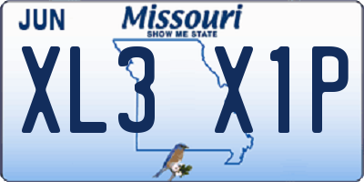 MO license plate XL3X1P