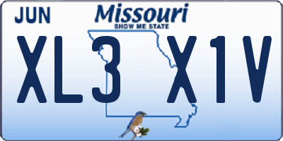 MO license plate XL3X1V