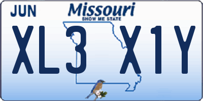 MO license plate XL3X1Y
