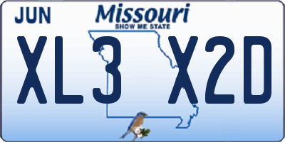 MO license plate XL3X2D