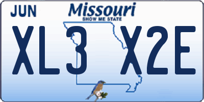 MO license plate XL3X2E
