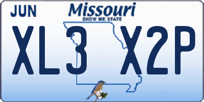 MO license plate XL3X2P
