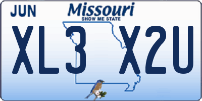MO license plate XL3X2U