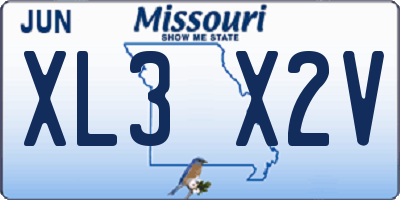 MO license plate XL3X2V