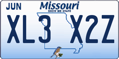 MO license plate XL3X2Z