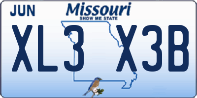 MO license plate XL3X3B