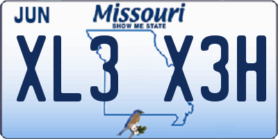 MO license plate XL3X3H