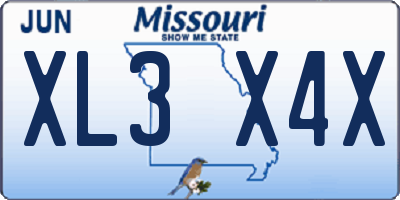 MO license plate XL3X4X