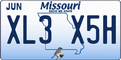 MO license plate XL3X5H