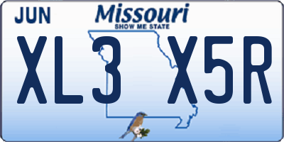 MO license plate XL3X5R