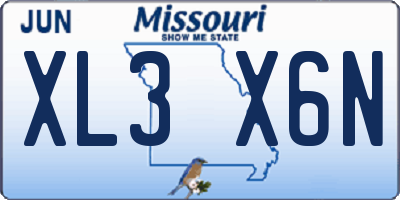 MO license plate XL3X6N