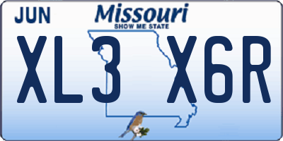 MO license plate XL3X6R