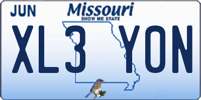 MO license plate XL3Y0N