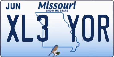 MO license plate XL3Y0R