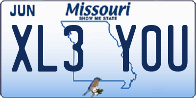MO license plate XL3Y0U