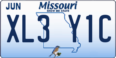 MO license plate XL3Y1C