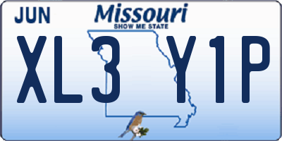 MO license plate XL3Y1P