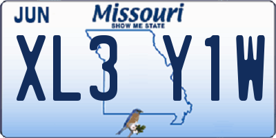 MO license plate XL3Y1W