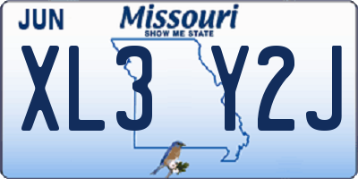 MO license plate XL3Y2J