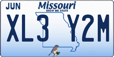 MO license plate XL3Y2M
