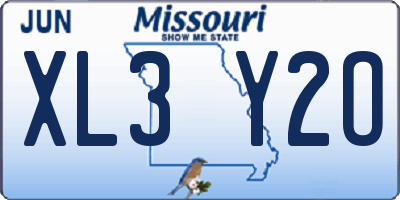 MO license plate XL3Y2O