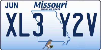 MO license plate XL3Y2V
