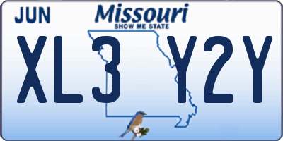 MO license plate XL3Y2Y