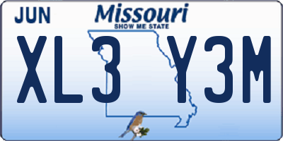 MO license plate XL3Y3M