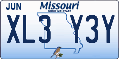 MO license plate XL3Y3Y