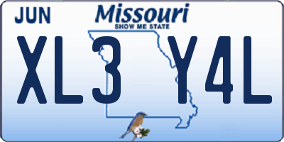 MO license plate XL3Y4L