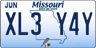 MO license plate XL3Y4Y