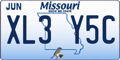 MO license plate XL3Y5C