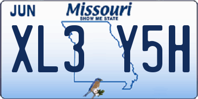 MO license plate XL3Y5H