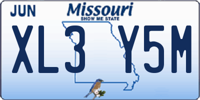 MO license plate XL3Y5M