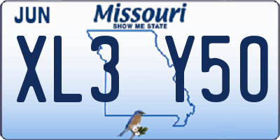 MO license plate XL3Y5O
