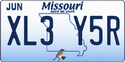 MO license plate XL3Y5R