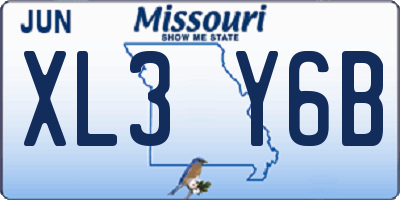 MO license plate XL3Y6B