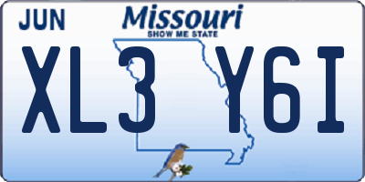 MO license plate XL3Y6I