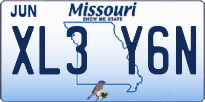 MO license plate XL3Y6N