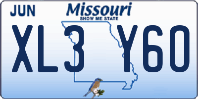 MO license plate XL3Y6O