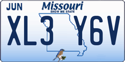 MO license plate XL3Y6V