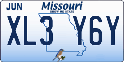 MO license plate XL3Y6Y