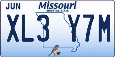 MO license plate XL3Y7M