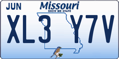 MO license plate XL3Y7V
