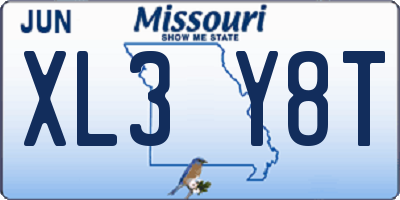 MO license plate XL3Y8T